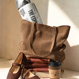 Bolso Shopper de Piel con Tachuelas Marrón