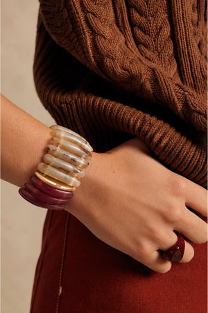 Pulsera de Resinas Bicolor Fucsia