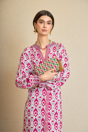 Vestido Kurta Amebas Fucsia