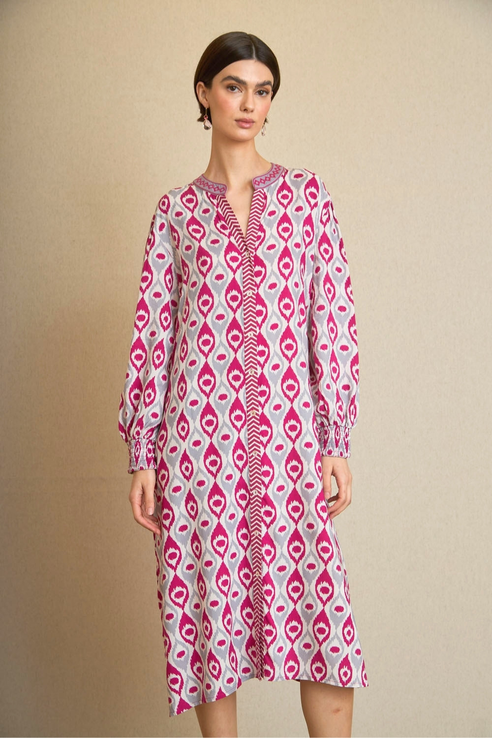 Vestido Kurta Amebas Fucsia