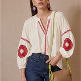 Blouse Medallions Neon Orange Medallion