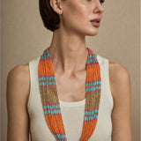 Collar Multi Rayado Naranja
