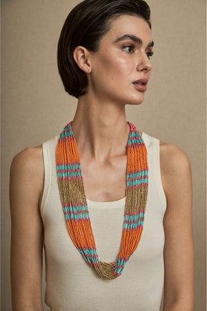 Multi-Striped Orange Collar