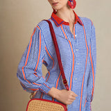 Red Rattan Crossbody Bag