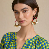 Mauve Resin Ethnic Earring