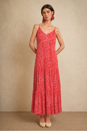 Vestido Tirantes Coral Rosa