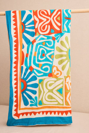 Toalla Estampado Flor Azul