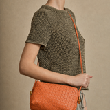 Bolso Midi Trenzado Naranja