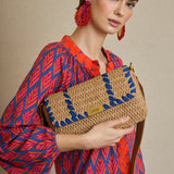 Bolso Rafia Midi Azul