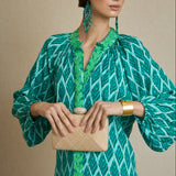 Beige Raffia Clutch Bag
