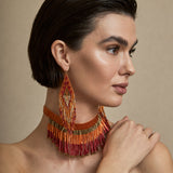 Orange Japanese Resin Cascade Earrings