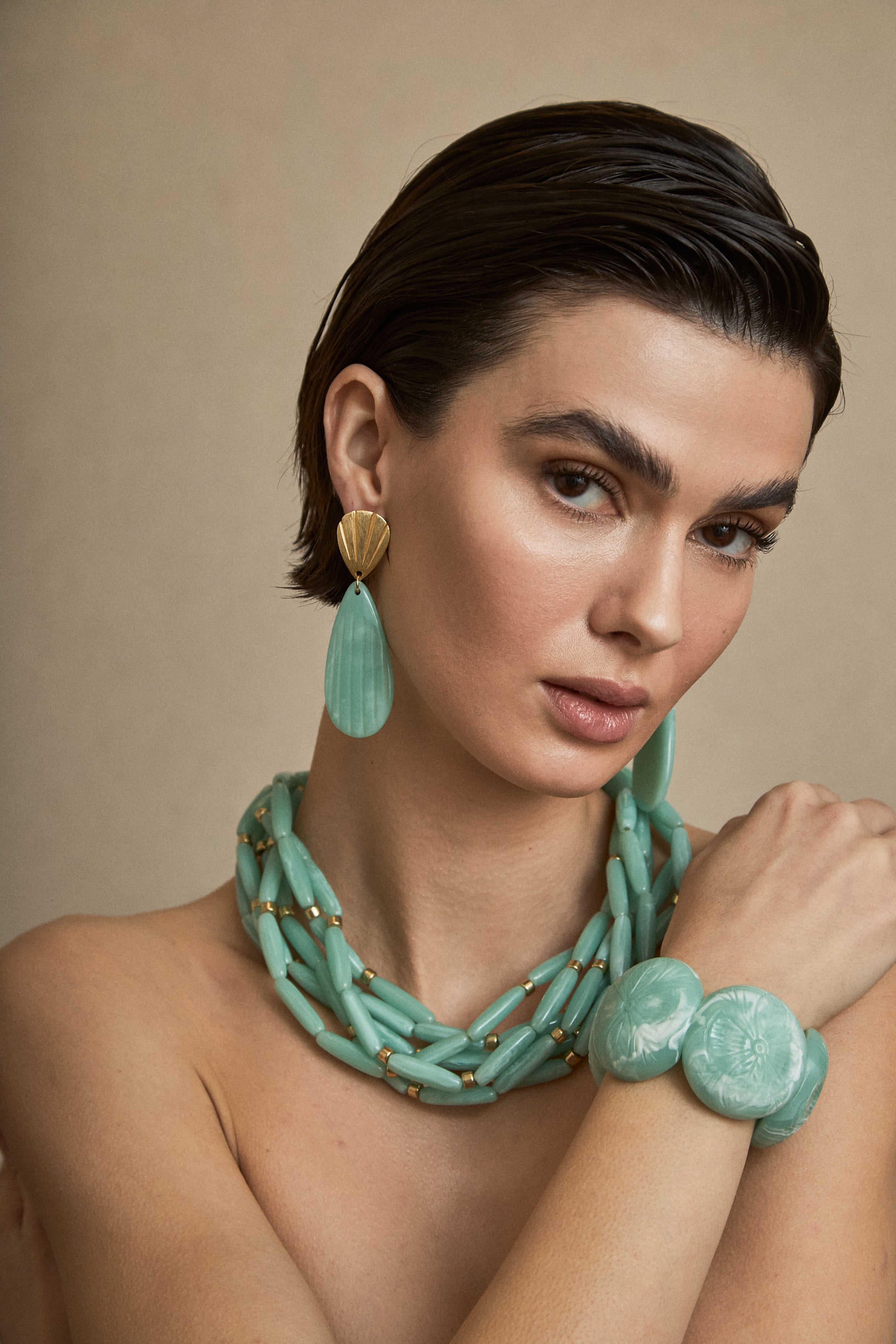 Pulsera Tallada Turquesa