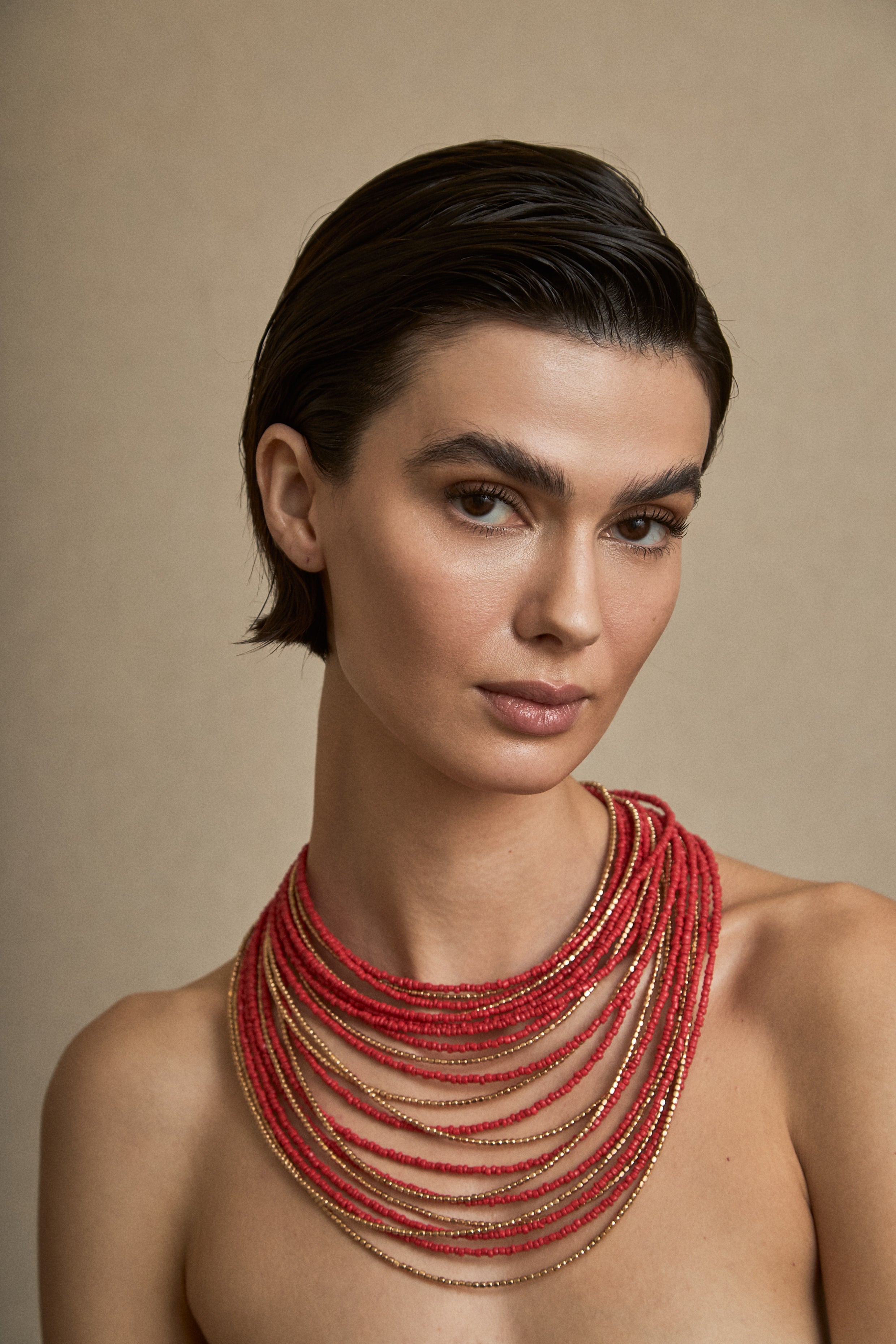 Collar Múltiple Rojo