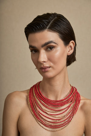 Collar Múltiple Rojo