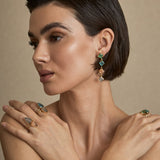 Anillo Doble Piedra Verde