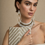 White Japanese Resin Waterfall Earrings