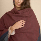 Poncho Bicolor Espiga Burdeos