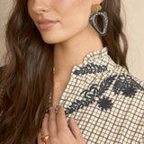 Blue Boho Embroidered Blouse