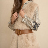 Chaleco Largo Pelo Beige