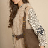 Chaleco Largo Pelo Beige