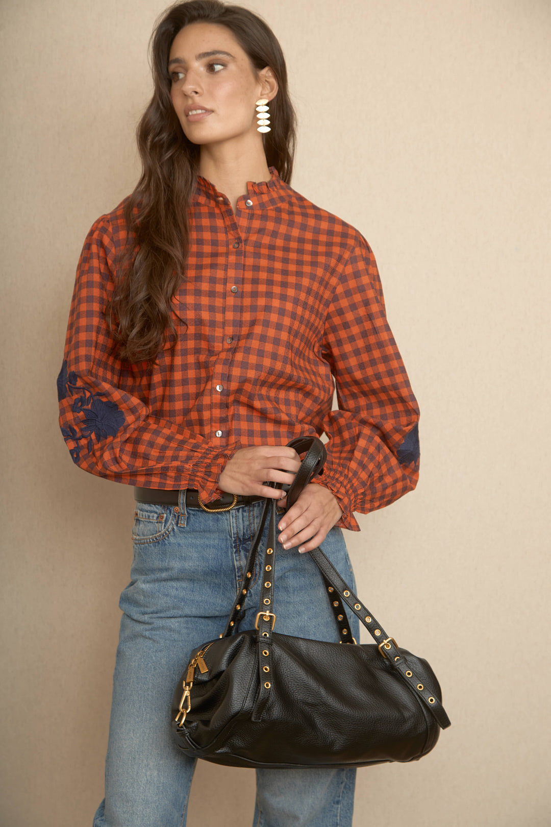 Bolso Bowling Tachuelas Negro