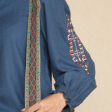 Blusa con Bordado Boho Azul