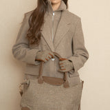 Bolso Viaje Tweed Mediano Chocolate