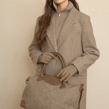 Bolso Viaje Tweed Mediano Chocolate