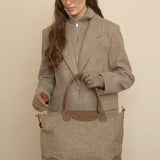 Bolso Viaje Tweed Mediano Chocolate