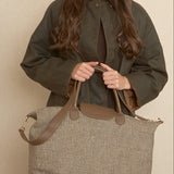 Bolso Viaje Tweed Grande Chocolate