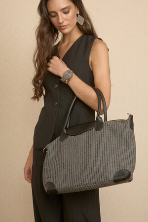Bolso Viaje Tweed Mediano Negro