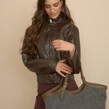 Bolso Shopper Espiga Gris